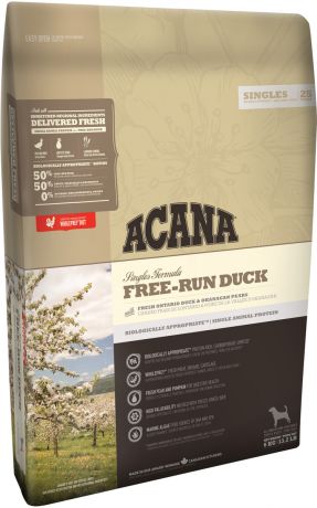 Acana Singles Free-run Duck монобелковый для собак и щенков всех пород с уткой (0,34 кг)