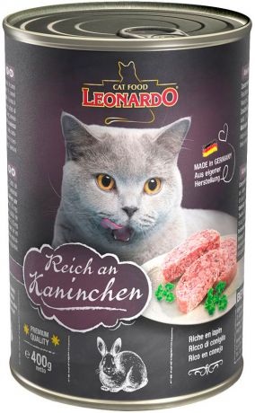 Leonardo Reich An Kaninchen для взрослых кошек с кроликом (400 гр)