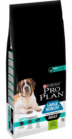 Purina Pro Plan Adult Dog Optidigest Large Robust Sensitive Digestion для взрослых собак крупных пород мощного телосложения с чувствительным пищеварением с ягненком и рисом (14 кг)