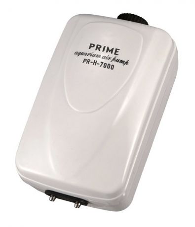 Компрессор Prime Pr-h-7000 двухканальный регулируемый, 10 Вт, 2 х 6 л/мин, для аквариумов глубиной до 120 см, бесшумный (1 шт)