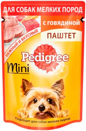 Pedigree Mini для взрослых собак маленьких пород паштет с говядиной 80 гр (80 гр)