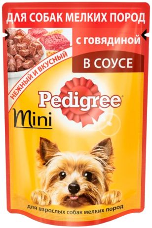 Pedigree Mini для взрослых собак маленьких пород с говядиной в соусе 85 гр (85 гр)