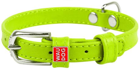 Ошейник кожаный для собак без украшений зеленый 15 мм 27 – 36 см Collar WauDog Glamour (1 шт)