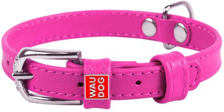 Ошейник кожаный для собак без украшений розовый 12 мм 21 – 29 см Collar WauDog Glamour (1 шт)