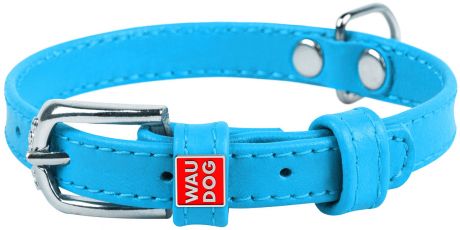 Ошейник кожаный для собак без украшений синий 15 мм 27 – 36 см Collar WauDog Glamour (1 шт)
