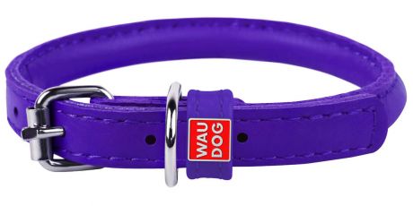 Ошейник кожаный круглый для длинношерстных собак фиолетовый 8 мм 25 – 33 см Collar WauDog Glamour (1 шт)