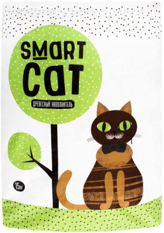 Smart Cat наполнитель древесный для туалета кошек (15 кг)