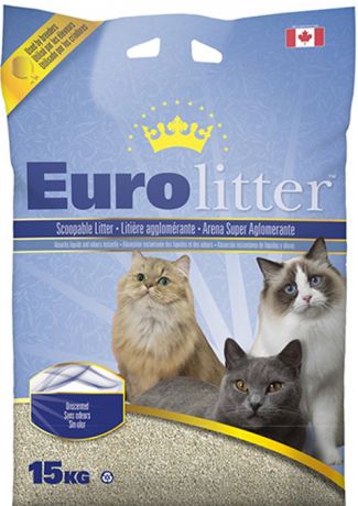 Eurolitter наполнитель комкующийся для туалета кошек Контроль запаха без пыли (7 кг)