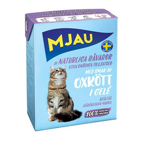 Mjau Chunks In Jelly Beef для кошек и котят с говядиной в желе 380 гр (380 гр)