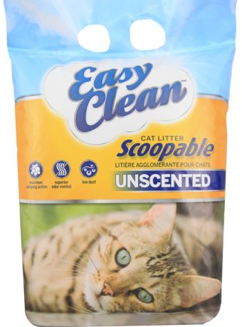 Easy Clean Unscented наполнитель комкующийся для туалета кошек без запаха (9,07 кг)