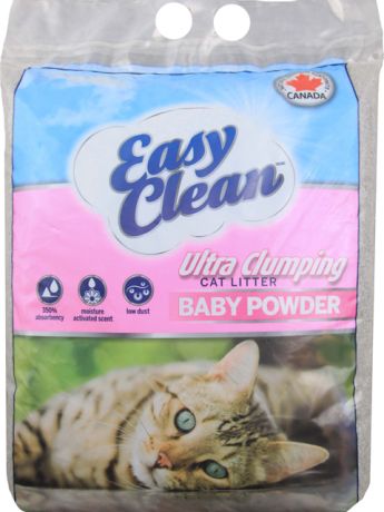 Easy Clean Baby Powder Scent наполнитель комкующийся для туалета кошек с ароматом детской присыпки (15 кг)