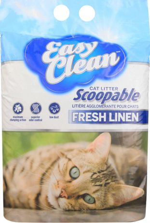 Easy Clean Fresh Linen наполнитель комкующийся для туалета кошек с ароматом луговых трав (18,14 кг)
