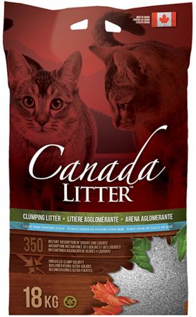 Canada Litter наполнитель комкующийся для туалета кошек Запах на замке с ароматом детской присыпки (6 кг)