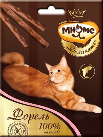 Лакомство мнямс деликатес для кошек палочки с форелью (1 шт)
