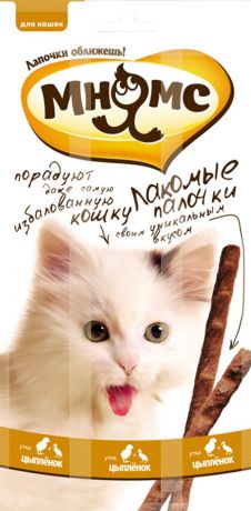 Лакомство мнямс для кошек колбаски с цыпленком и уткой (1 шт)
