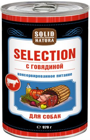 Solid Natura Selection для взрослых собак с говядиной 970 гр (970 гр)