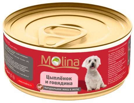 Molina для взрослых собак с цыпленком и говядиной в желе 85 гр (85 гр)
