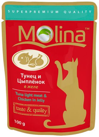 Molina для взрослых кошек с тунцом и цыпленком в желе 100 гр (100 гр)
