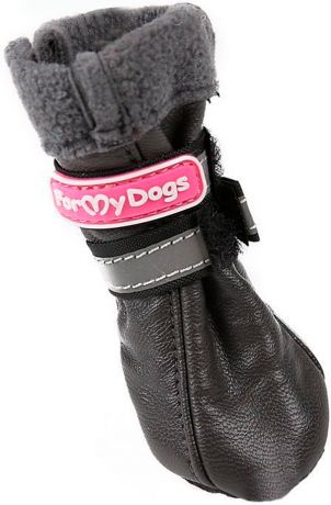 For My Dogs сапоги для собак кожаные на флисе зимние темно-серые Fmd618-2017 D.Grey (3)