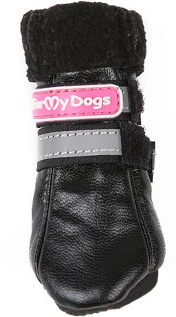 For My Dogs сапоги для собак кожаные на флисе зимние черные Fmd618-2017 Bl (1)