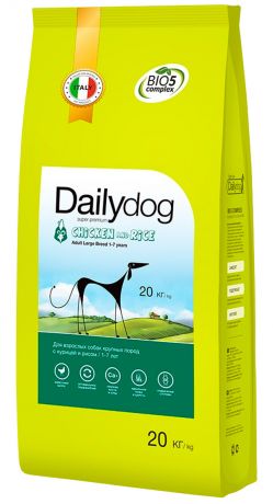Dailydog Adult Large Breed Chicken & Rice монобелковый для взрослых собак крупных пород с курицей и рисом (20 кг)