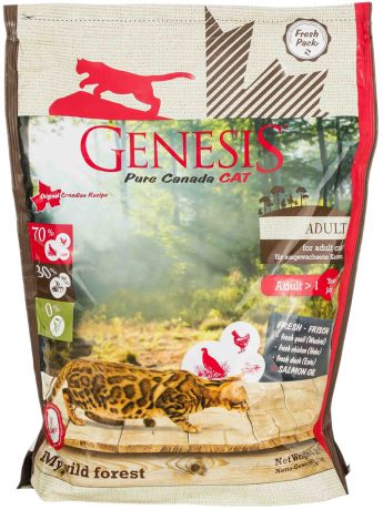 Genesis Pure Canada My Wild Forest Adult беззерновой для взрослых кошек с уткой, перепелкой и курицей (0,34 кг)