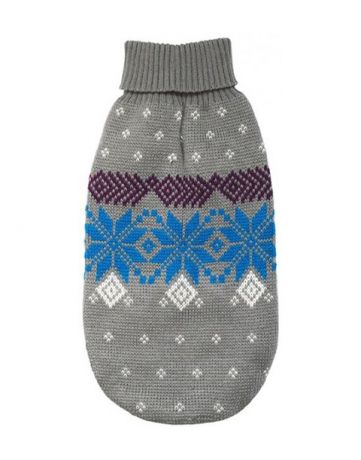 уют свитер для собак серо-голубой с северным орнаментом (20 см)