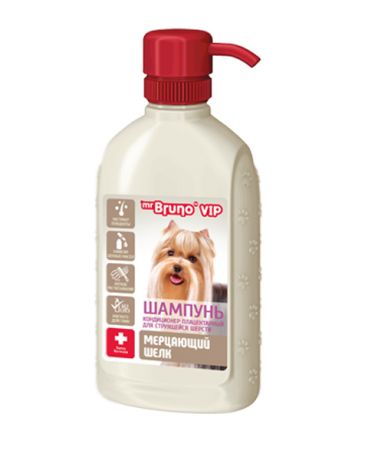 Mr.bruno Vip мерцающий шелк шампунь-кондиционер плацентарный для длинношерстных собак (200 мл)
