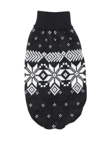 уют свитер для собак черный со снежинками (35 см)