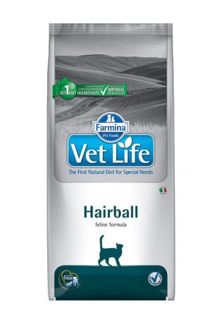 Farmina Vet Life Feline Hairball для взрослых кошек для вывода шерсти (2 кг)