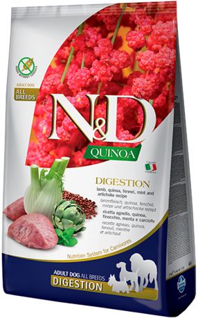 Farmina Dog N&d Grain Free Quinoa Digestion Lamb беззерновой для взрослых собак всех пород с чувствительным пищеварением с ягненком и киноа (2,5 кг)
