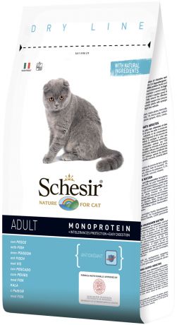 Schesir Cat Adult монобелковый для взрослых кошек с рыбой (1,5 кг)