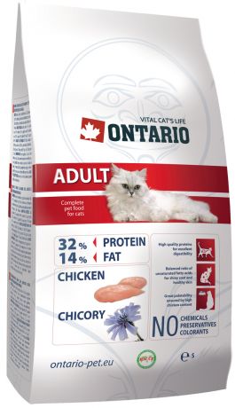 Ontario Cat Adult Chicken для взрослых кошек с курицей (2 кг)