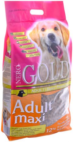 Nero Gold Dog Adult Maxi для взрослых собак крупных пород с курицей и рисом (12 кг)