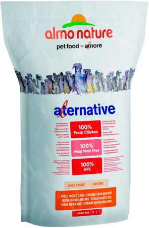 Almo Nature Alternative Fresh Chicken & Rice Xs-s 50 % мяса для взрослых собак маленьких пород с курицей и рисом (3,75 кг)