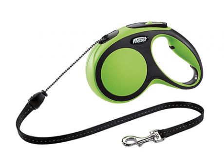 Flexi Comfort Cord – Флекси тросовый поводок-рулетка для животных, 5 м, размер M, зеленый (1 шт)