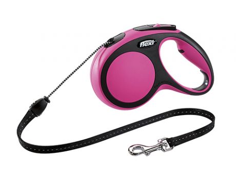 Flexi Comfort Cord – Флекси тросовый поводок-рулетка для животных, 8 м, размер M, розовый (1 шт)