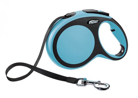 Flexi Comfort Tape – Флекси ременной поводок-рулетка для животных, 8 м, размер L, голубой (1 шт)