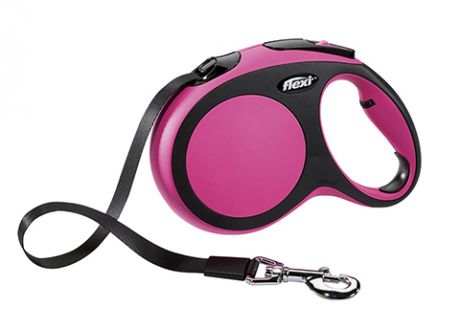Flexi Comfort Tape – Флекси ременной поводок-рулетка для животных, 8 м, размер L, розовый (1 шт)