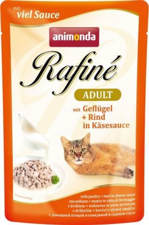 Animonda Rafine Adult Mit Geflugel & Rind In Kasesause для взрослых кошек с домашней птицей и говядиной в сырном соусе 100 гр (100 гр)