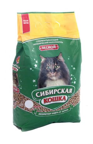 сибирская кошка лесной наполнитель древесный для туалета кошек (20 л)