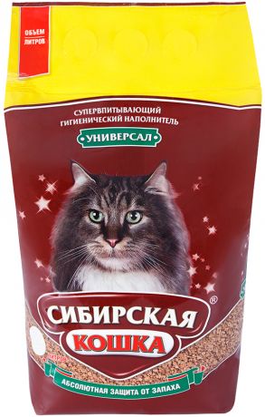 сибирская кошка универсал наполнитель впитывающий для туалета кошек (20 л)