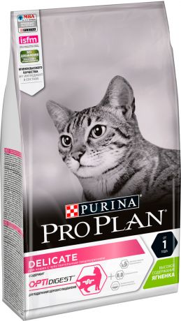 Purina Pro Plan Cat Delicate Lamb для взрослых кошек с чувствительным пищеварением с ягненком (3 кг)