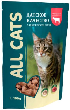 All Cats для кошек и котят с говядиной в соусе 85 гр (85 гр)