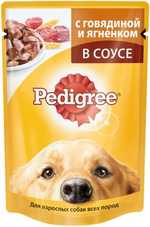 Pedigree для взрослых собак с говядиной и ягненком в соусе 100 гр (100 гр х 24 шт)