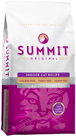 Summit Holistic для кошек и котят живущих дома с цыпленком, индейкой и лососем (6,8 кг)