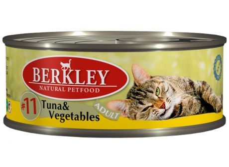 Berkley № 11 Cat Adult Tuna & Vegetables для взрослых кошек с тунцом и овощами 100 гр (100 гр х 6 шт)