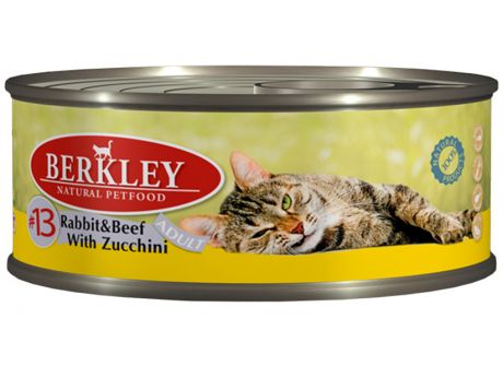 Berkley № 13 Cat Adult Rabbit & Beef With Zucchini для взрослых кошек с кроликом, говядиной и цуккини 100 гр (100 гр х 6 шт)