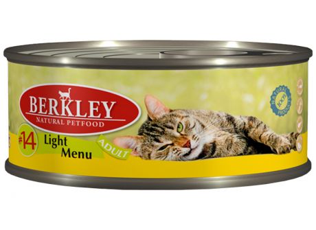 Berkley № 14 Cat Adult Light Menu Veal & Rabbit диетические для взрослых кошек с телятиной и кроликом 100 гр (100 гр х 6 шт)