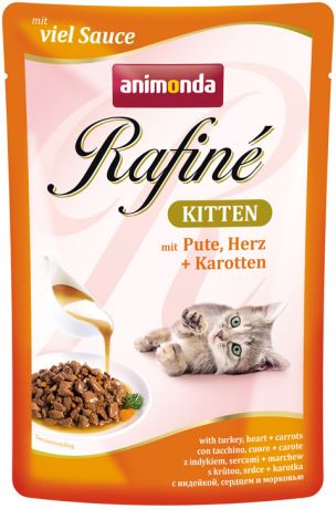 Animonda Rafine Pute & Herz Plus Karotten для котят с индейкой, сердцем и морковью 100 гр (100 гр х 12 шт)